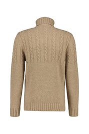 Strickpullover mit Rollkragen - ST51-Stone - Beige