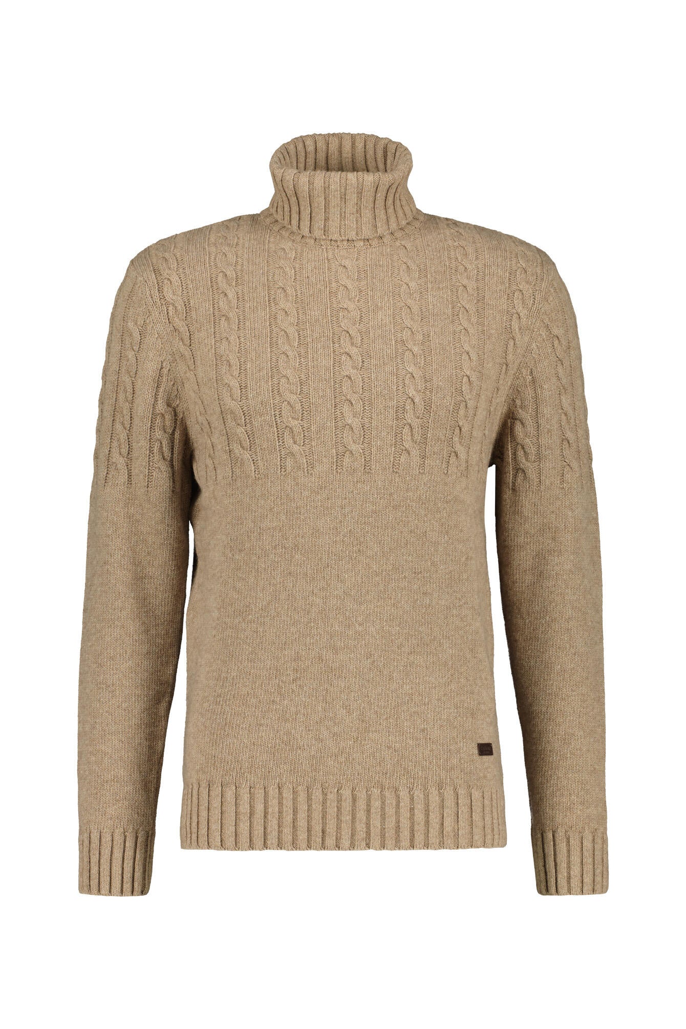 Strickpullover mit Rollkragen - ST51-Stone - Beige