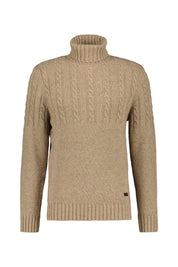 Strickpullover mit Rollkragen - ST51-Stone - Beige