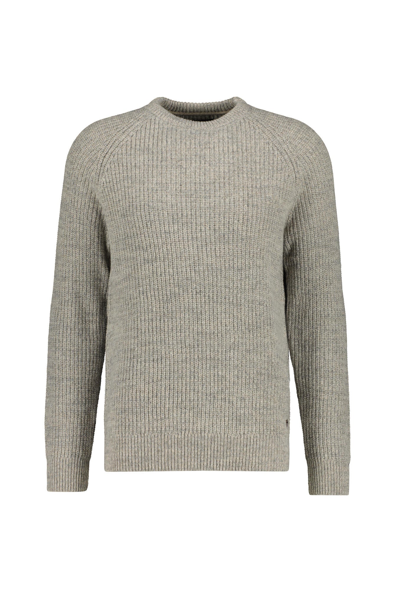 Melierter Strickpullover - ST51-Stone - Grau