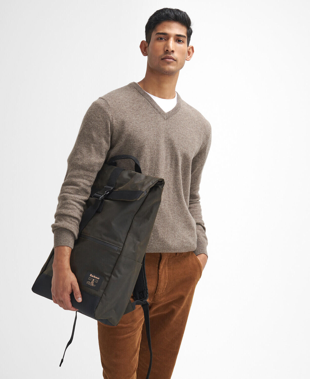 Rucksack FIELD Roll-Top gewachst - OL71-Fold Olive/B - Braun