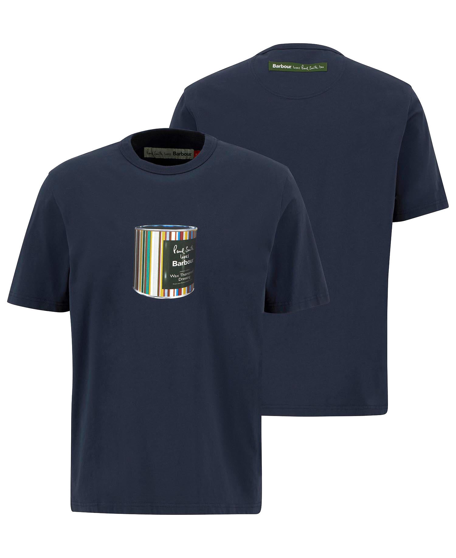 Barbour x Paul Smith T-Shirt WAX TIN - NY91-Champio - Blau