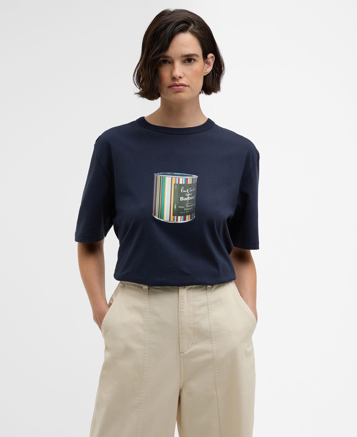 Barbour x Paul Smith T-Shirt WAX TIN - NY91-Champio - Blau