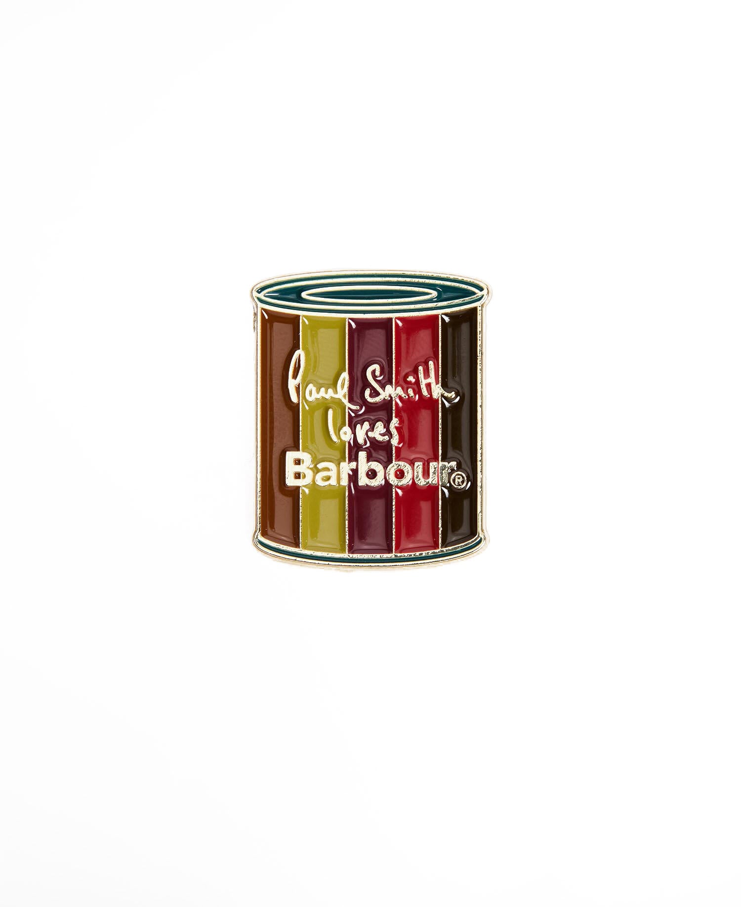 Barbour x Paul Smith Anstecknadel - MI31-Wax Tin - Mehrfarbig