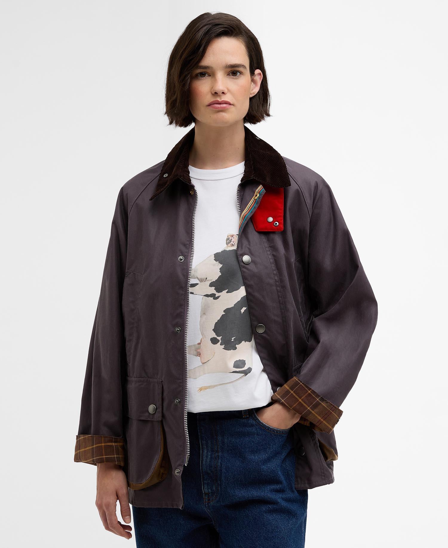 Barbour x Paul Smith Feldjacke BEDALE - PU11-Grey Li - Violett