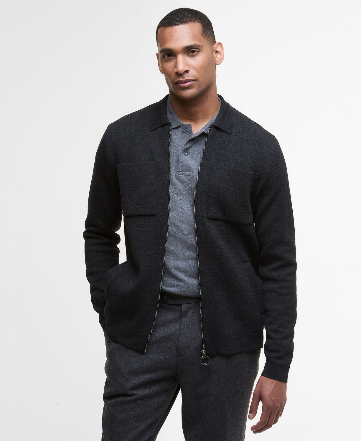 Strickjacke CROSOMBE - CH51-Charcoa - Grau