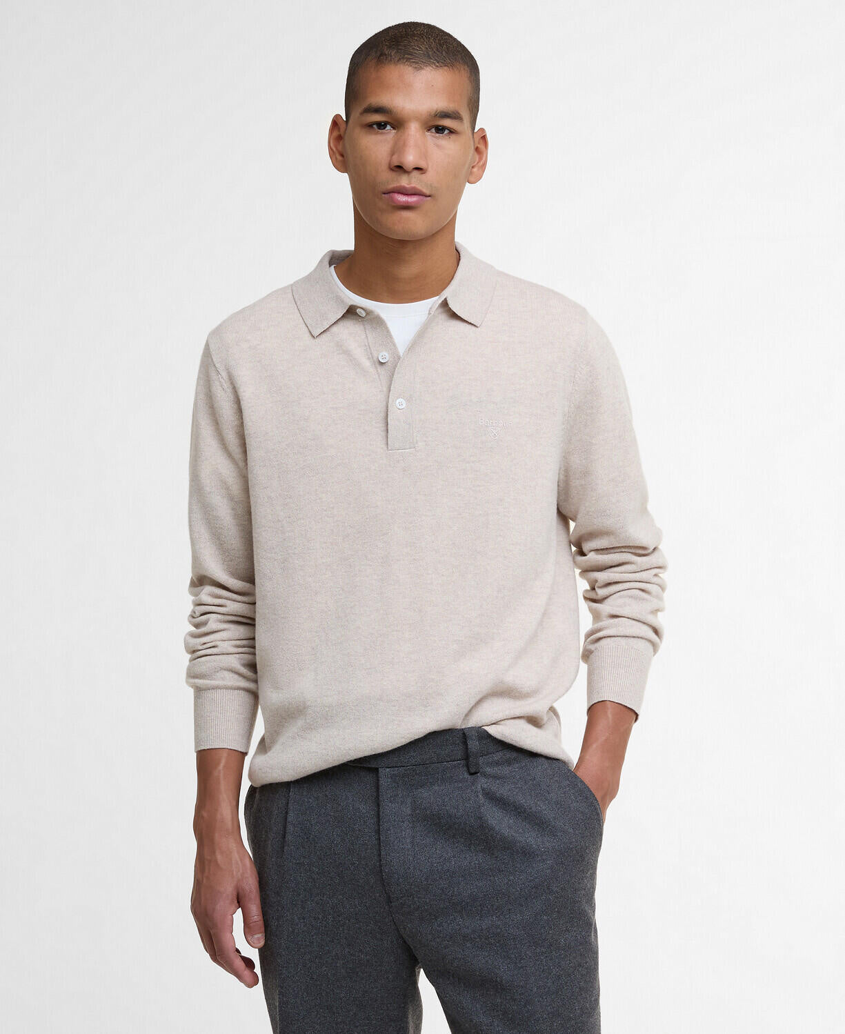 Strickpolo HUTHERSON - GY18-Mist Ma - Beige