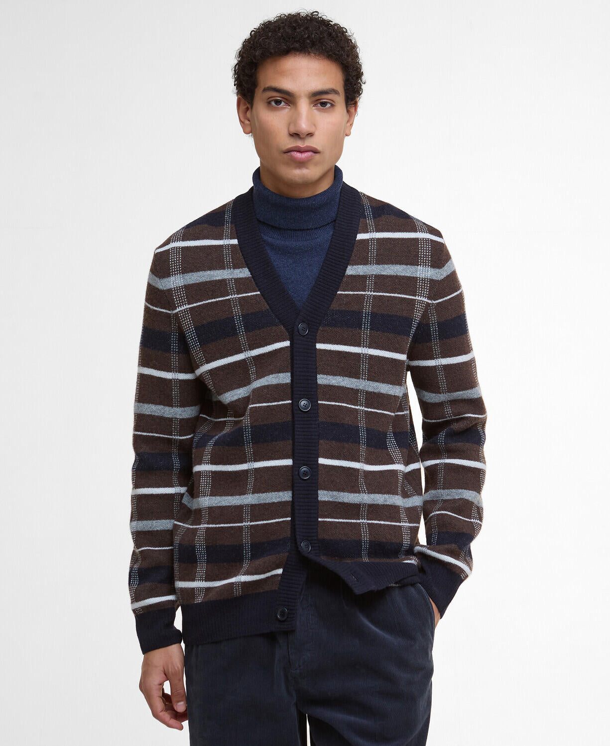 Cardigan KANE Tartan - BR17-Dark Oa - Braun