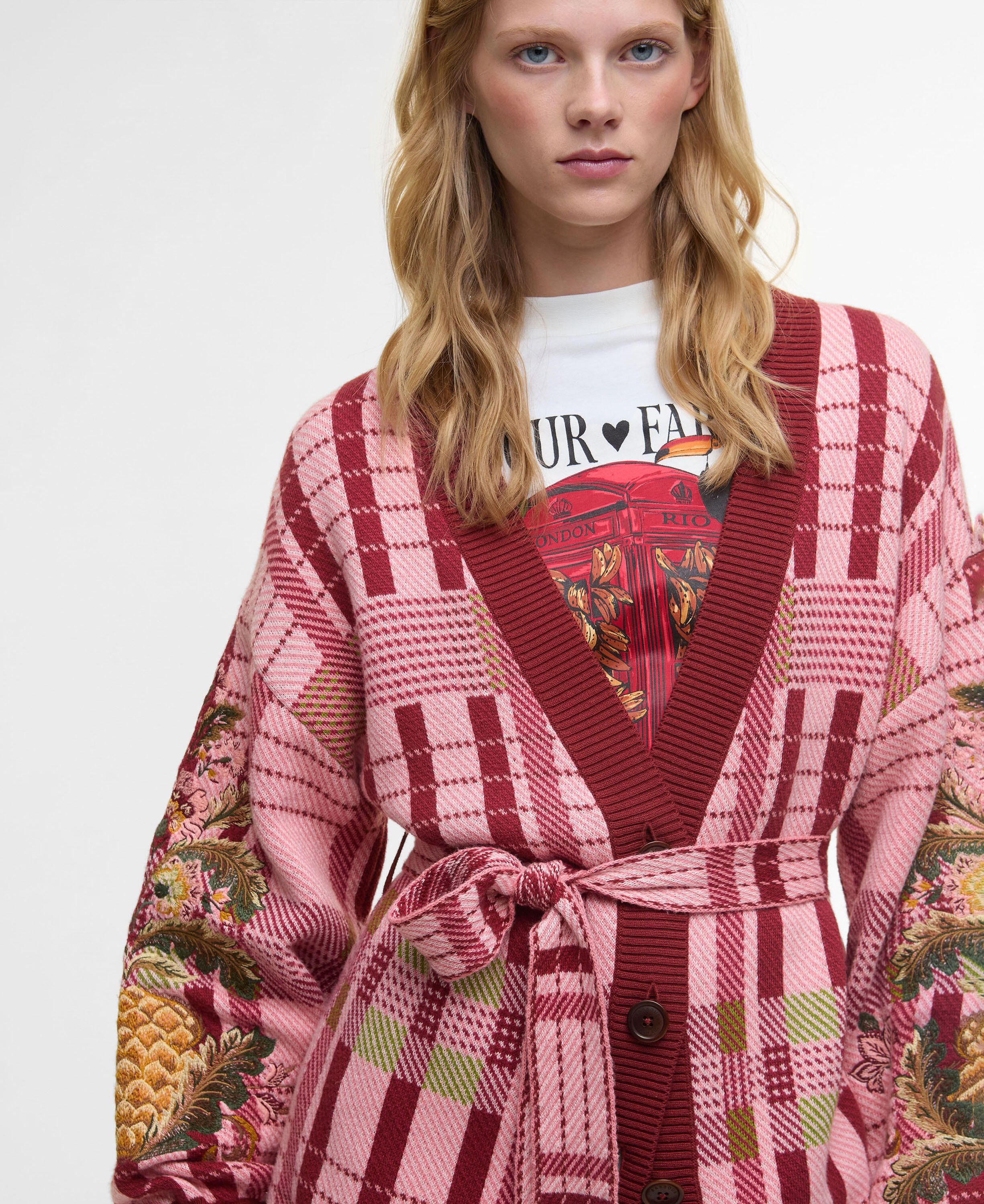 Cardigan FARM RIO mit Gürtel - MI12-Pink Ta - Pink