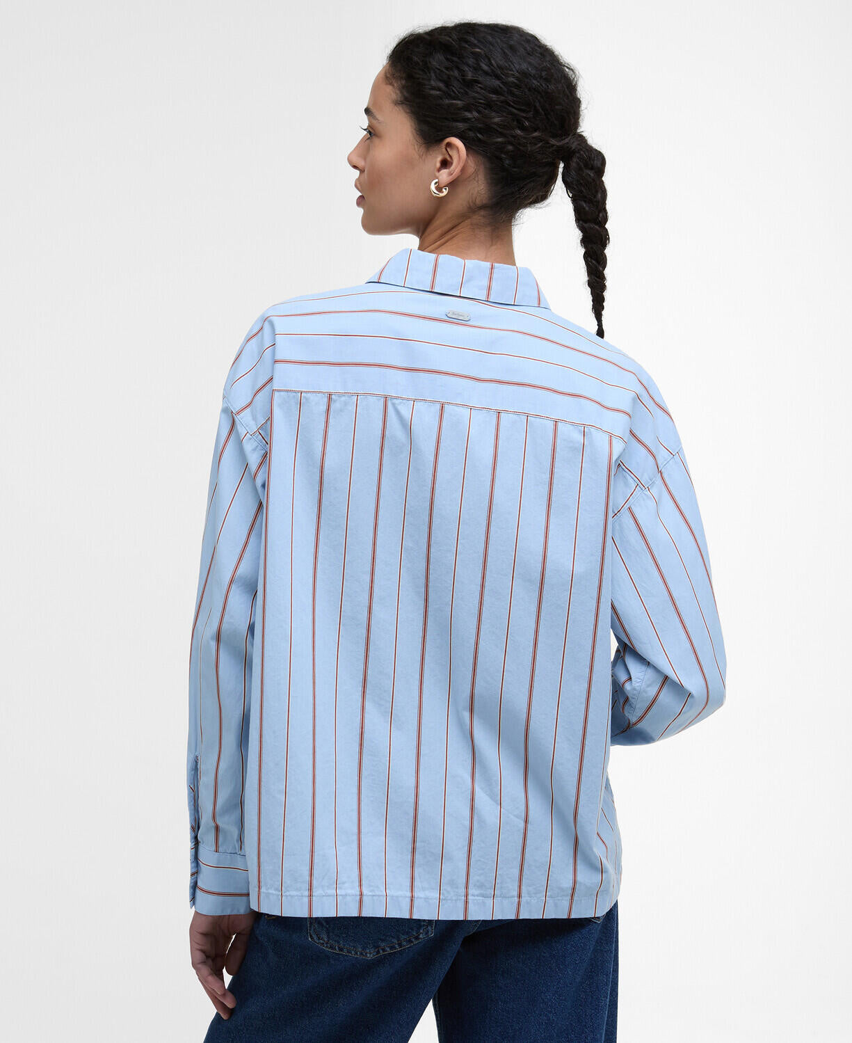 Saffron-Bluse gestreift Relaxed Fit - BL17-Ice Blu - Blau