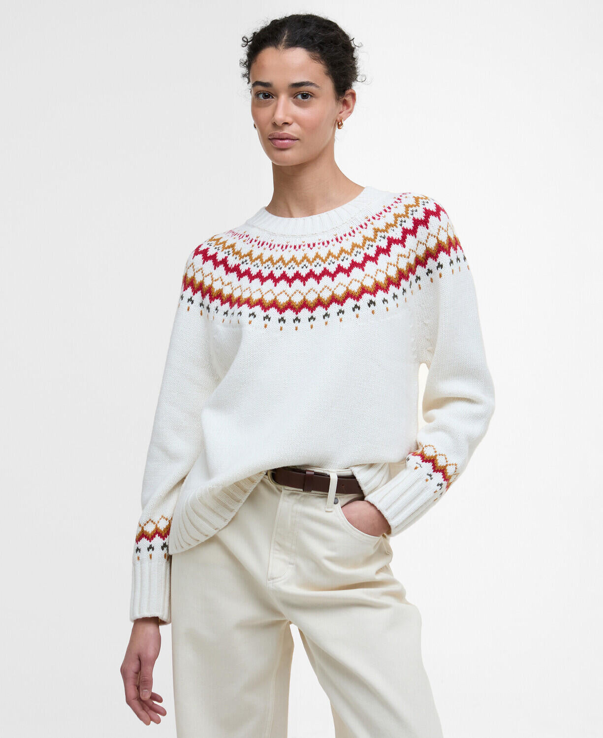 Strickpullover aus Baumwollmix - WH71-Cloud - Weiß