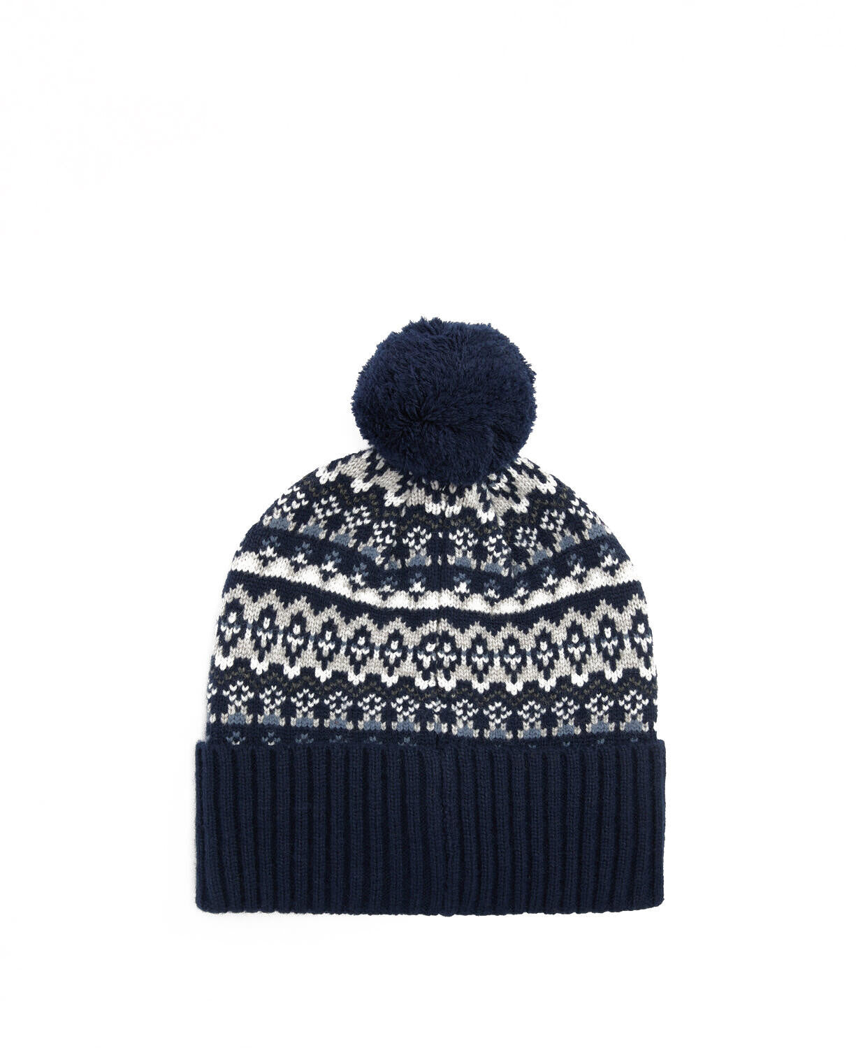 Strickmütze MARLOW mit Bommel - NY71-Navy - Blau