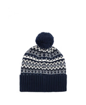 Strickmütze MARLOW mit Bommel - NY71-Navy - Blau