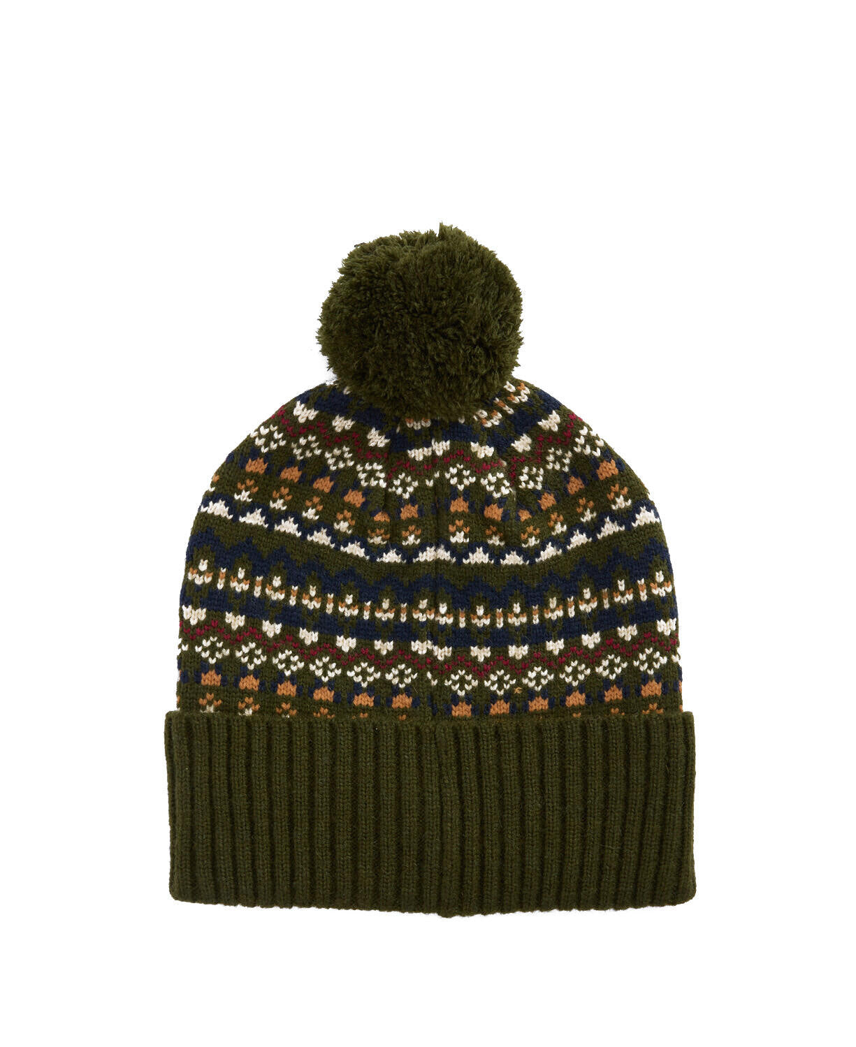 Strickmütze MARLOW mit Bommel - OL71-Olive - Grün
