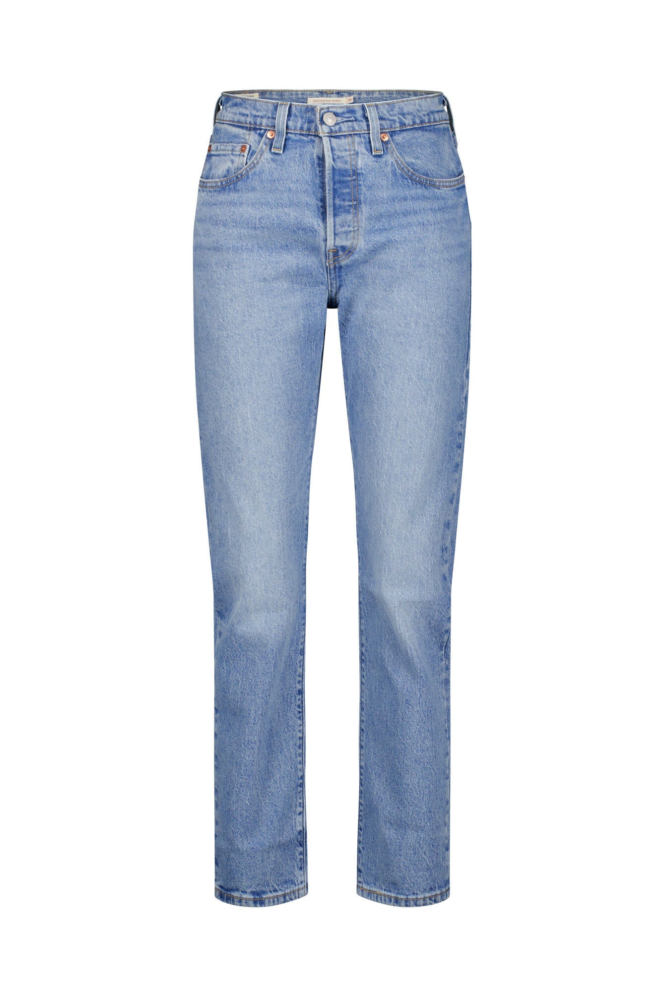 High Rise Straight Leg Jeans - 15 - Blau