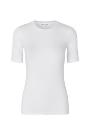 T-Shirt aus Rippstrick - White - Weiß