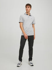 Poloshirt aus Baumwolle - Light Grey Melange/SLIM FIT - - Grau