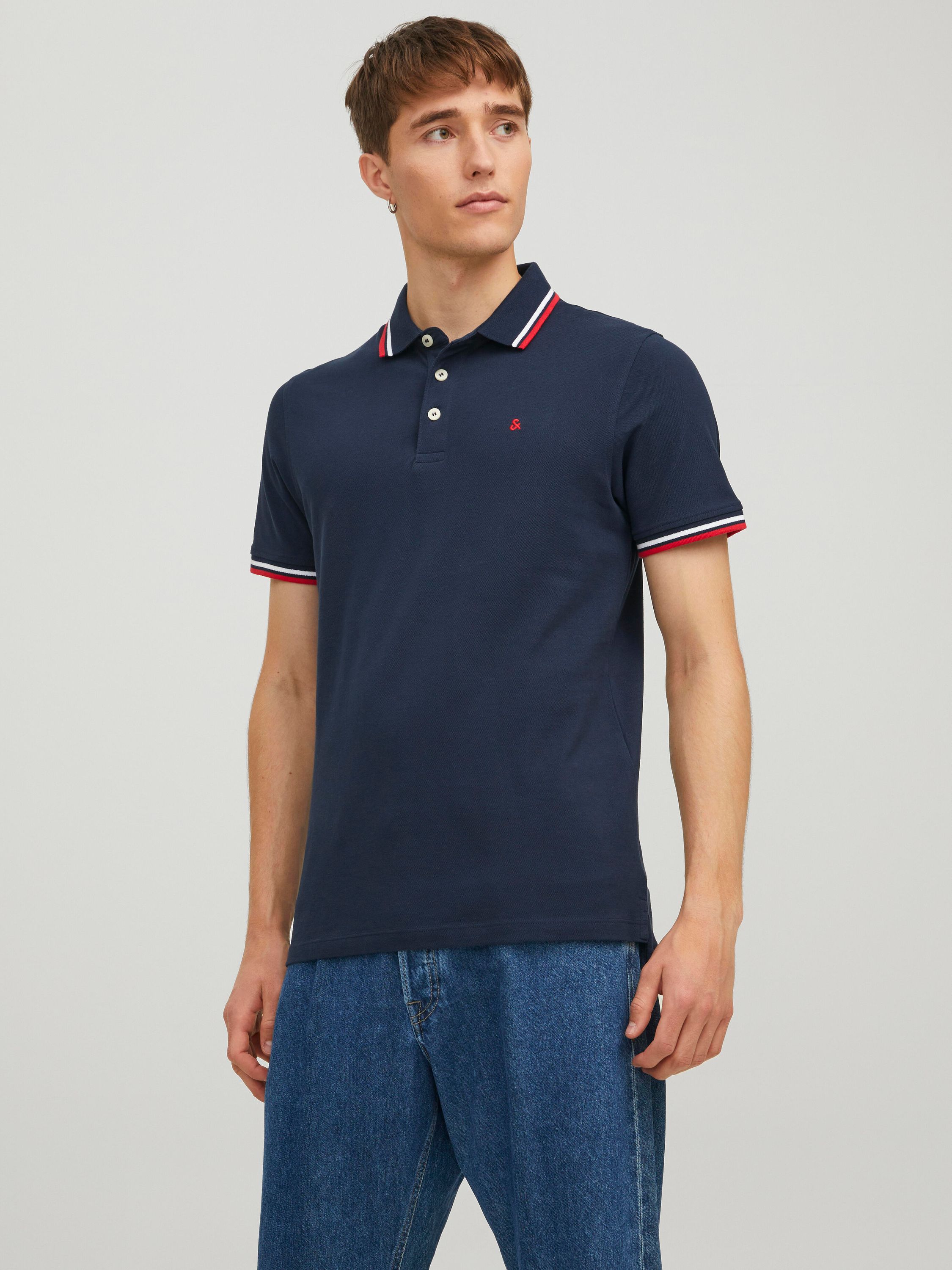 Poloshirt aus Baumwolle - Navy Blazer/SLIM FIT - Blau