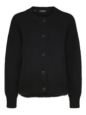 Strickcardigan aus Wollmix - Black - Schwarz