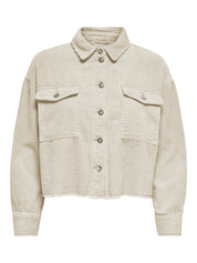Cordjacke aus Baumwolle - Pumice Stone - Creme