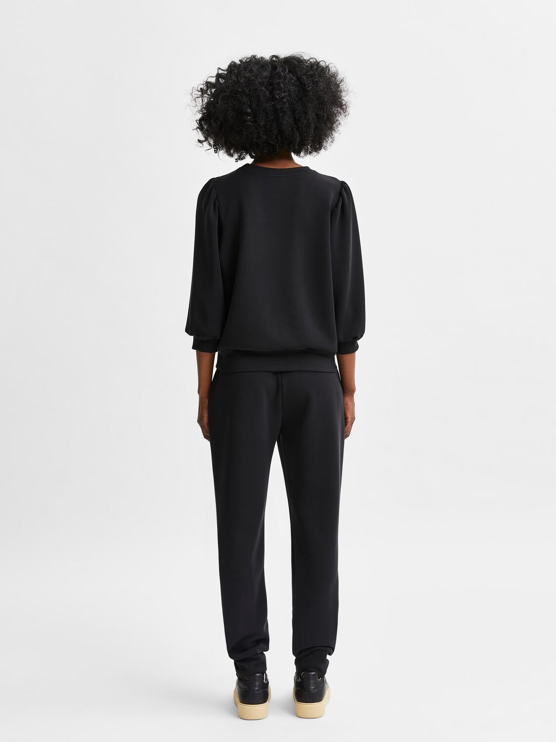Sweatshirt mit Puffärmeln - Black - Schwarz