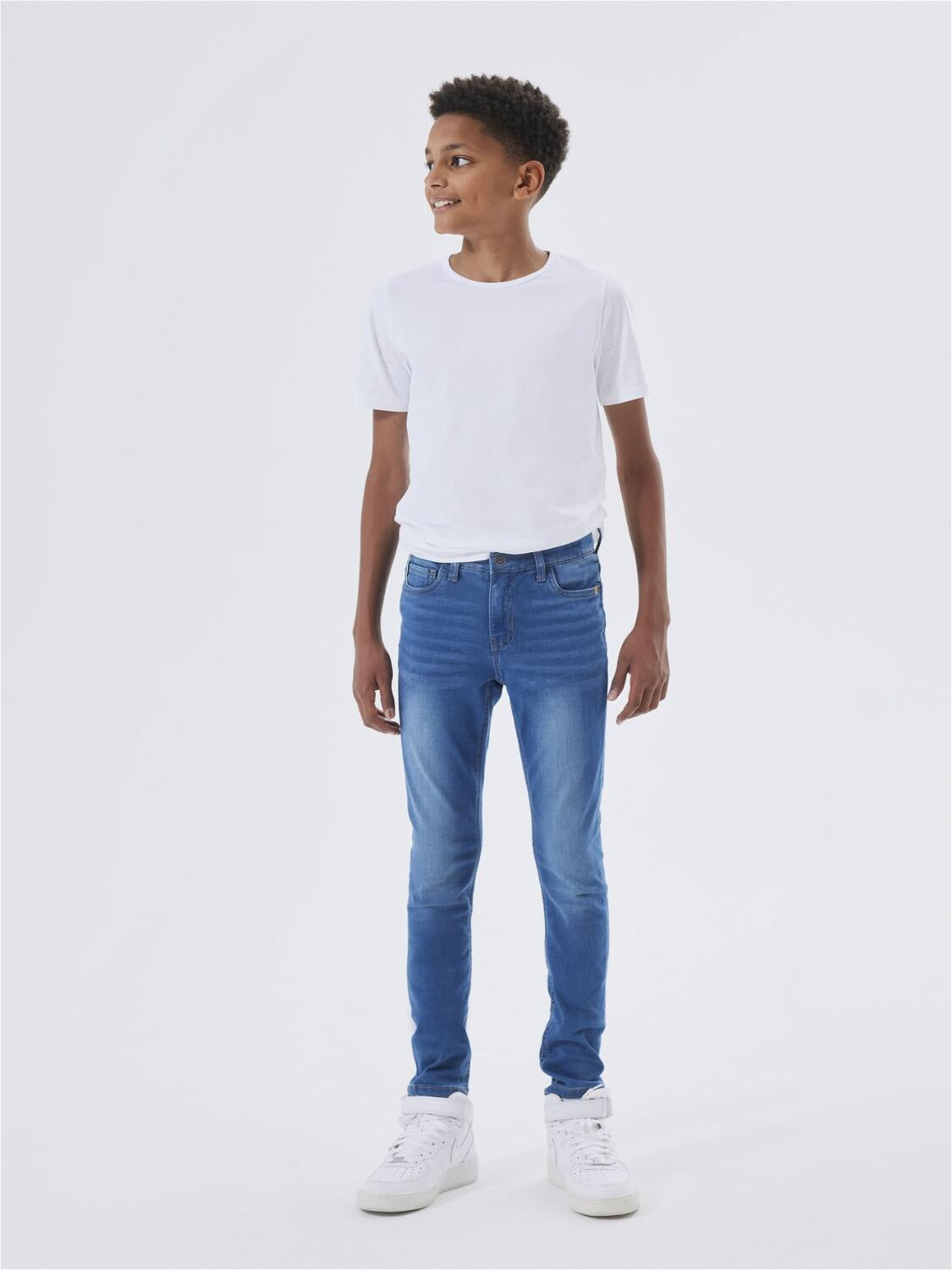 Jeans Slim Fit - Medium Blue Denim - Blau