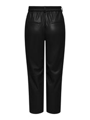 Damenhose Lederimitat - Black - Schwarz