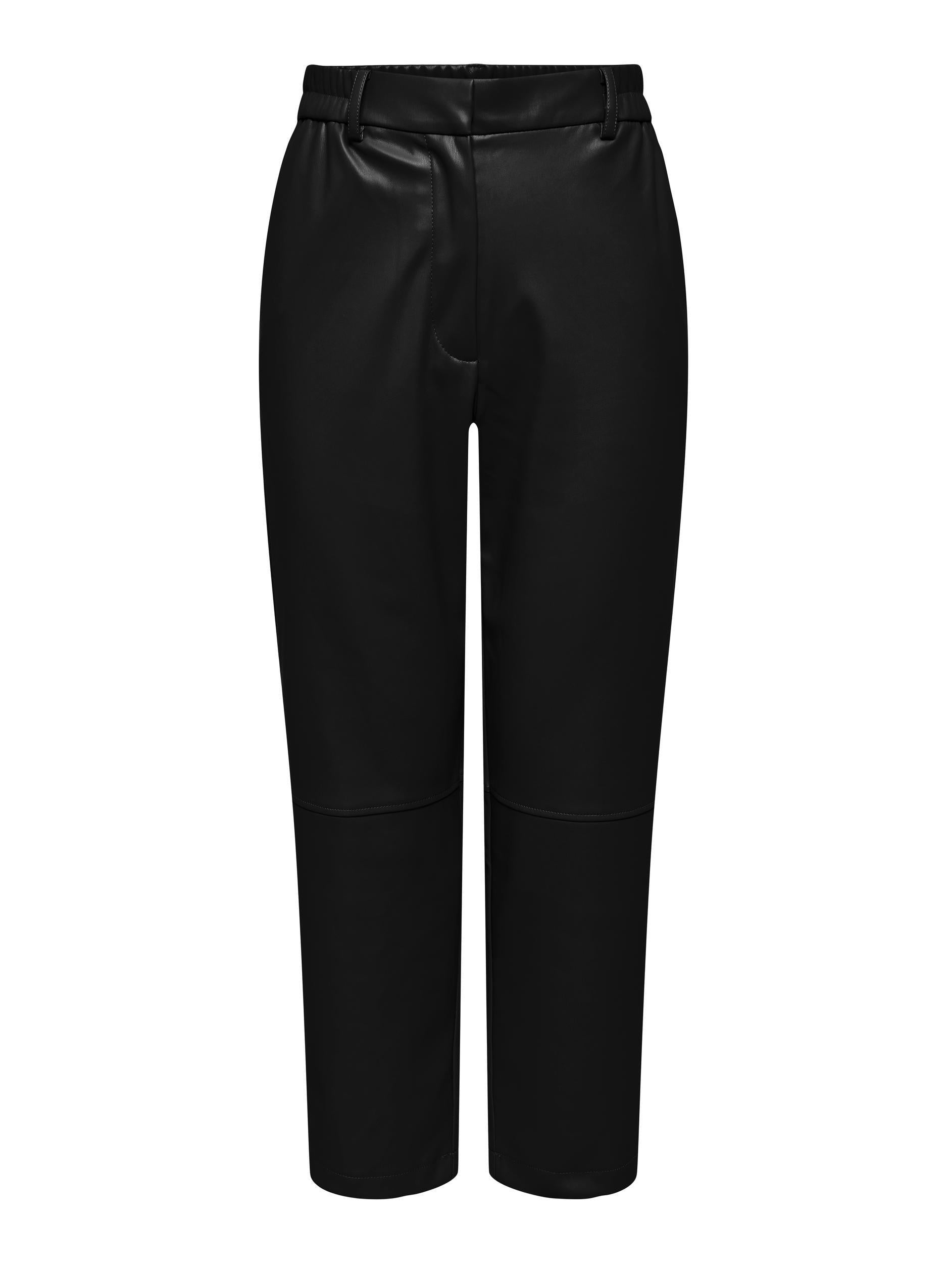 Damenhose Lederimitat - Black - Schwarz