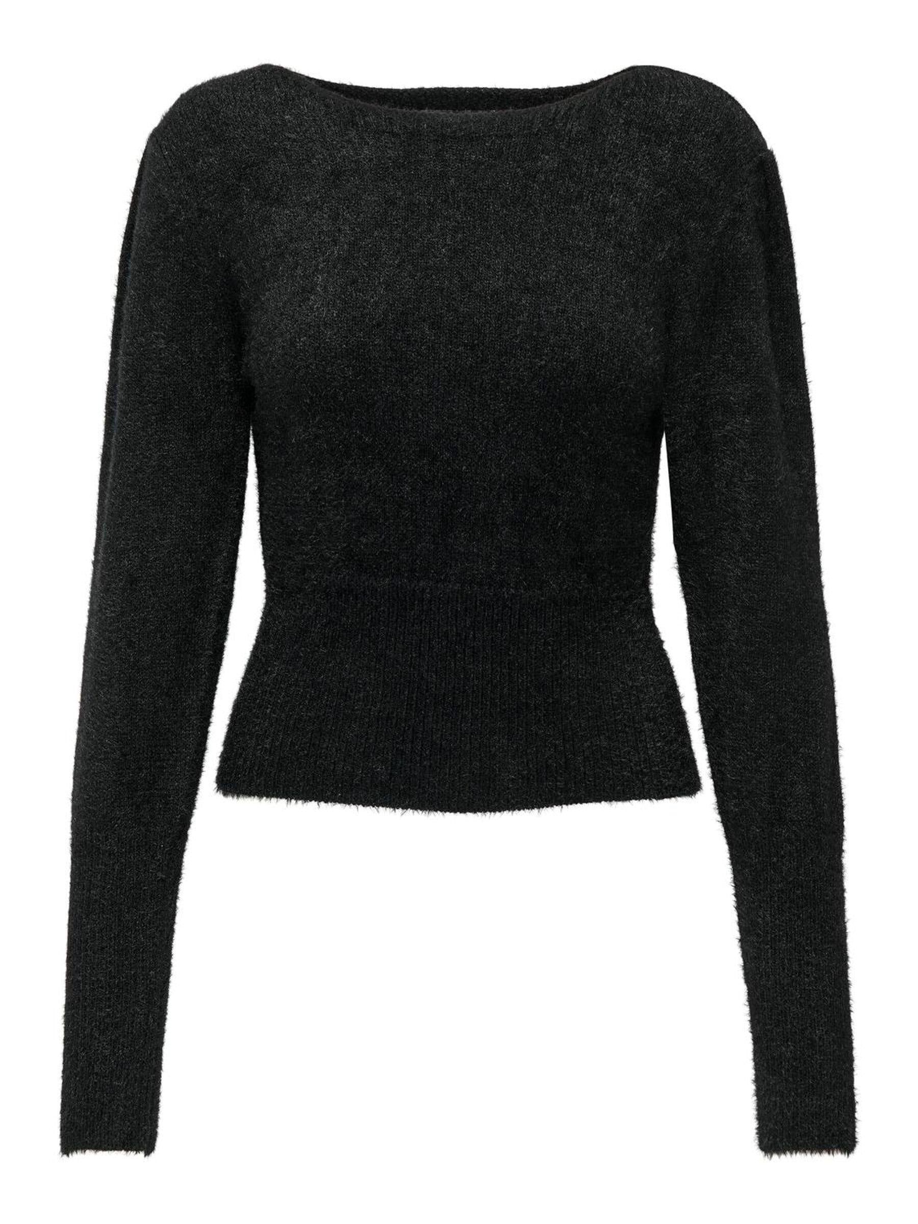 Weicher Feinstrickpullover - Black - Schwarz