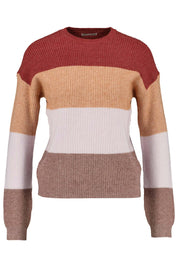 Gestreifter Strickpullover - Spiced Apple/LEATHER BROWN/LAV - Mehrfarbig