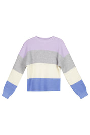 Gestreifter Strickpullover - Pastel Lilac/LGM/WHITECAP GRAY - Mehrfarbig