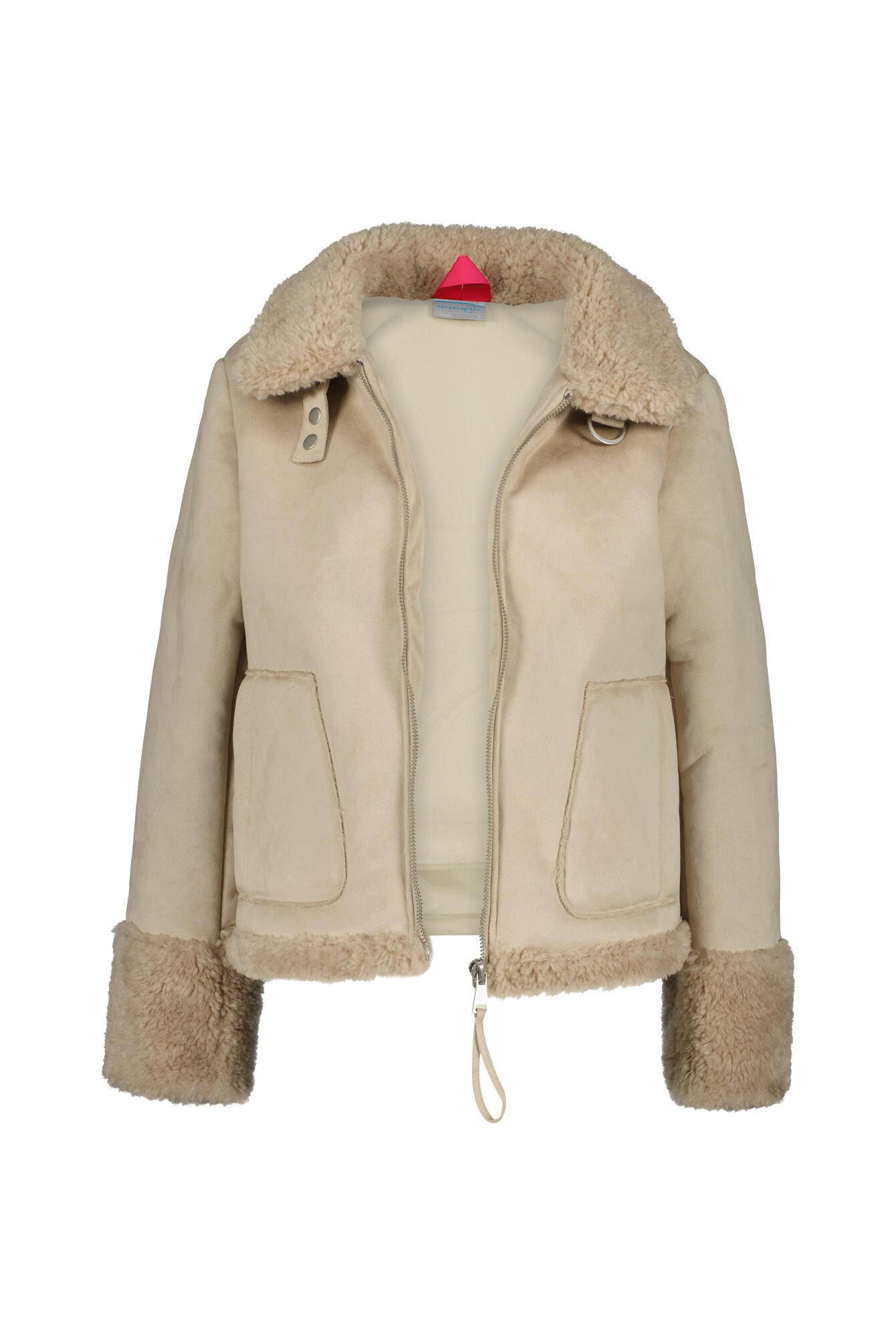 Übergangsjacke mit Teddy-Stehkragen - 5543 - Beige