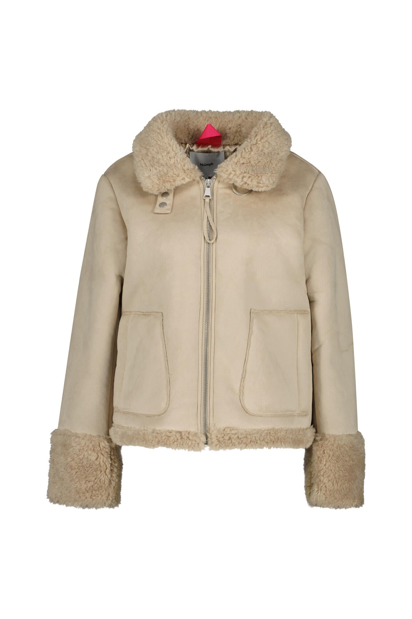 Übergangsjacke mit Teddy-Stehkragen - 5543 - Beige