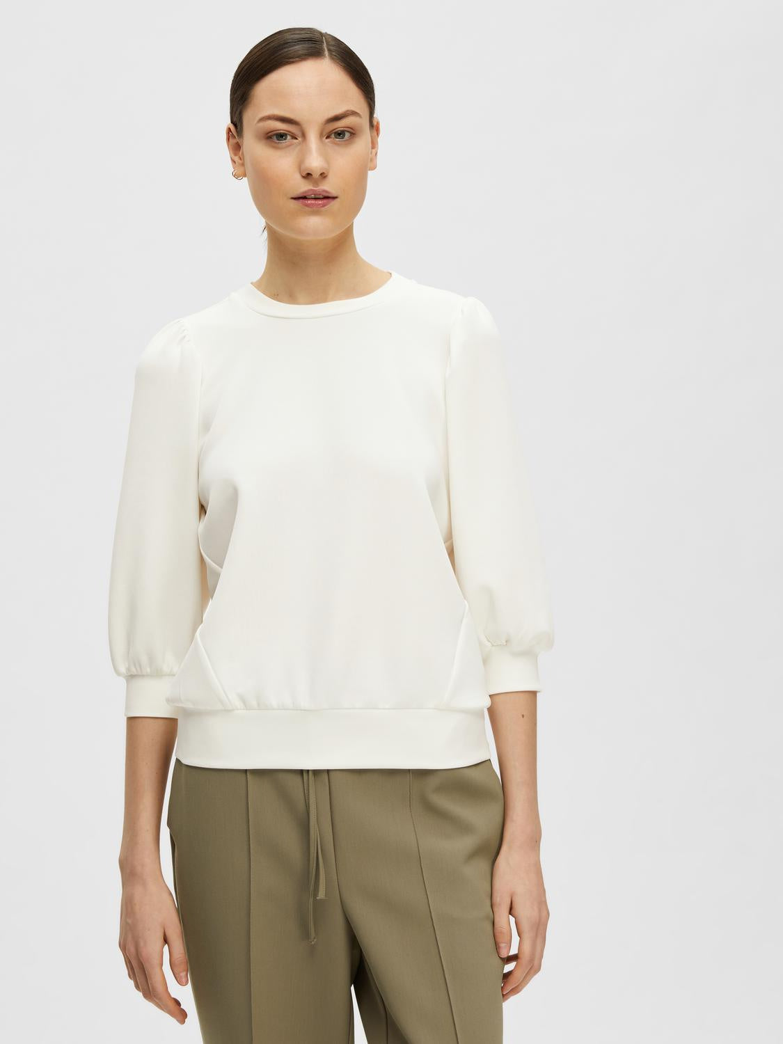 Sweatshirt mit Puffärmeln - Snow White - Weiß
