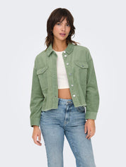 Cordjacke aus Baumwolle - Seagrass - Grün