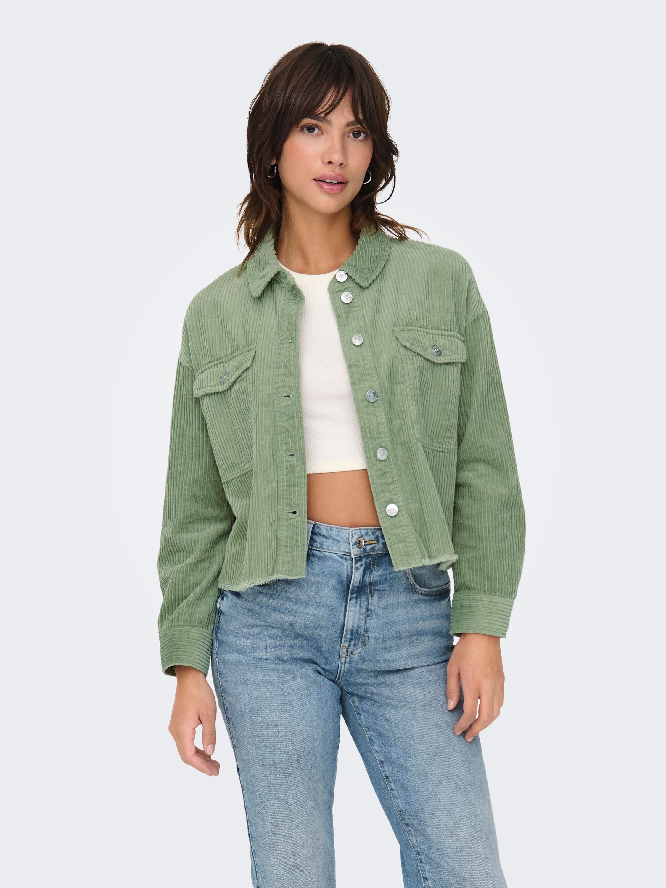 Cordjacke aus Baumwolle - Seagrass - Grün