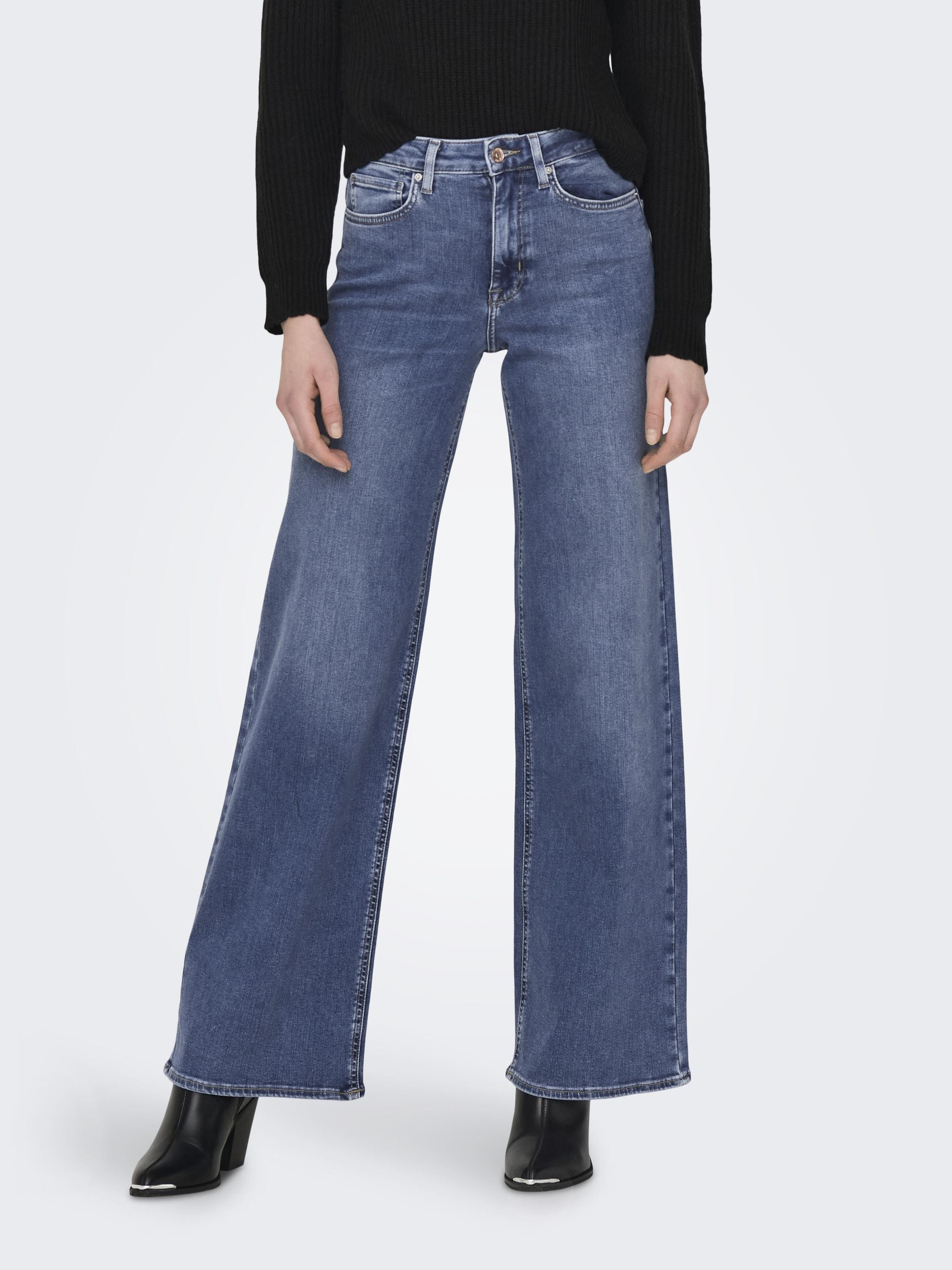 Jeans MADISON Wide Leg - Medium Blue Denim - Blau