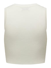 Cropped Strick-Top - Cloud Dancer - Weiß