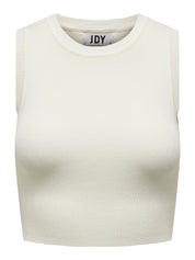 Cropped Strick-Top - Cloud Dancer - Weiß