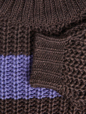 Gestreifter Strickpullover - Twilight Purple/Seal Brown - Mehrfarbig