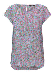 Gemusterte Bluse - Cyan Blue/399 Luca - Blau | Rosa