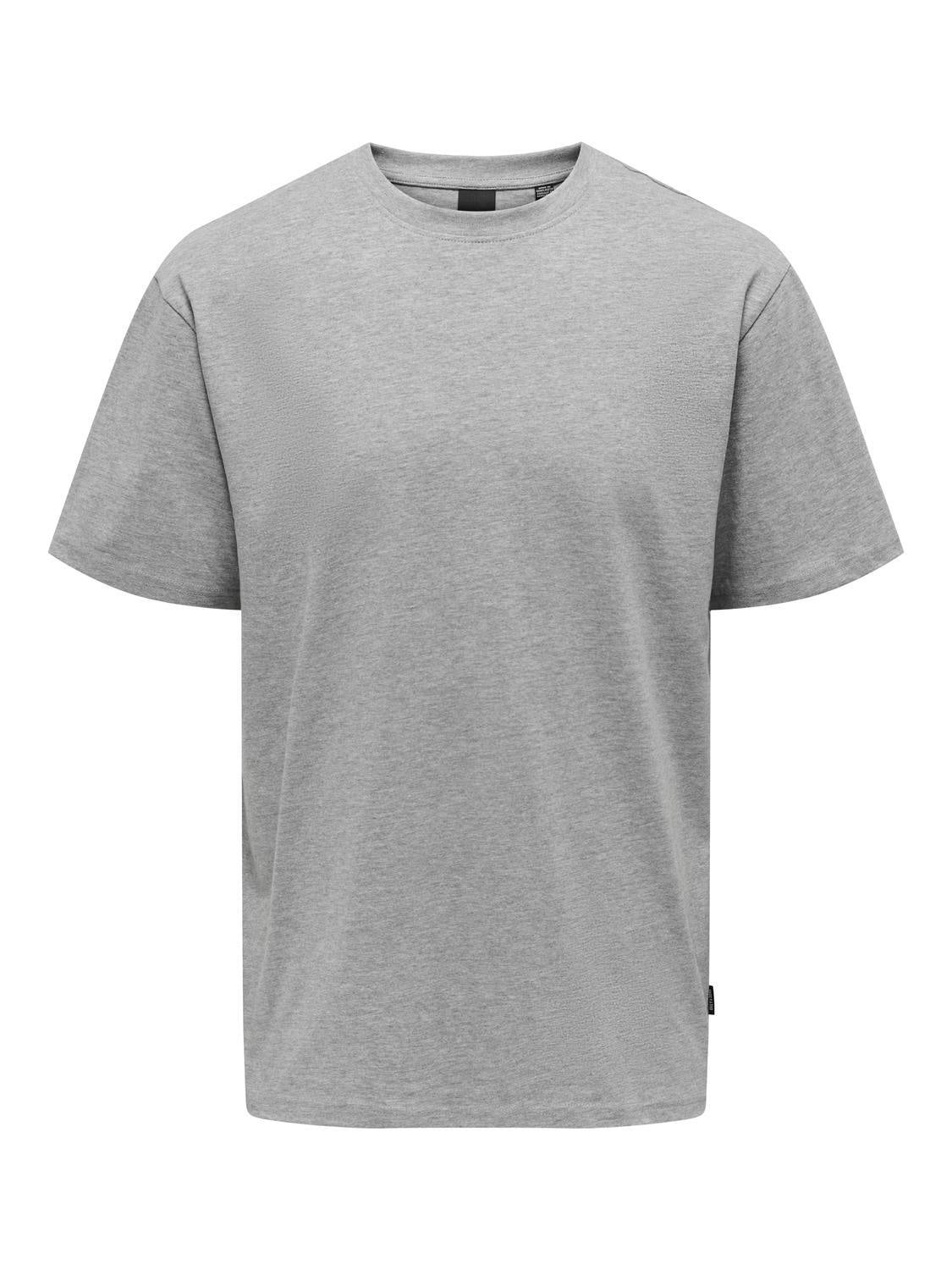 T-Shirt aus Bio-Baumwolle - Light Grey Melange - Grau