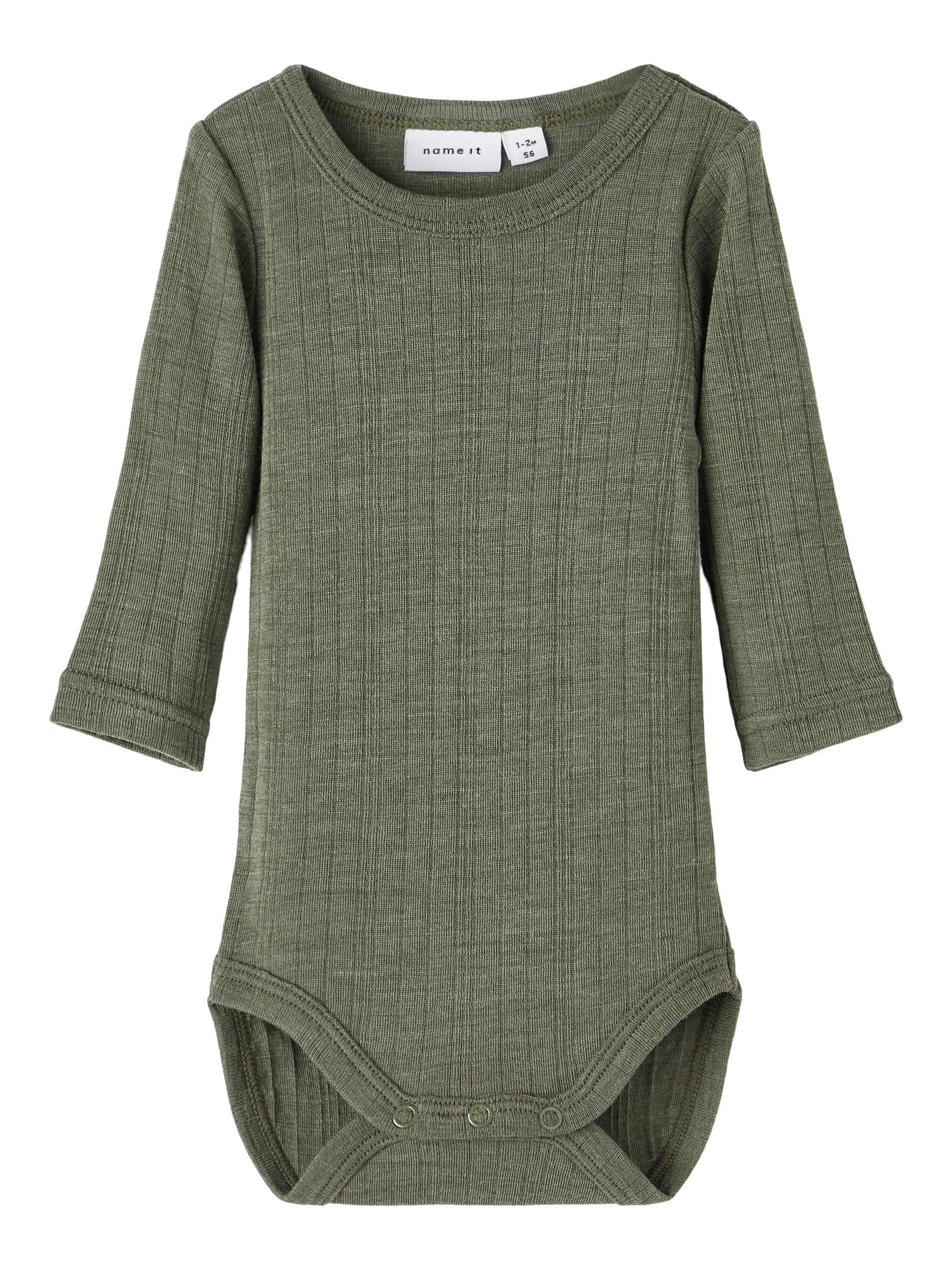 Body aus Merinowolle - Beetle - Khaki