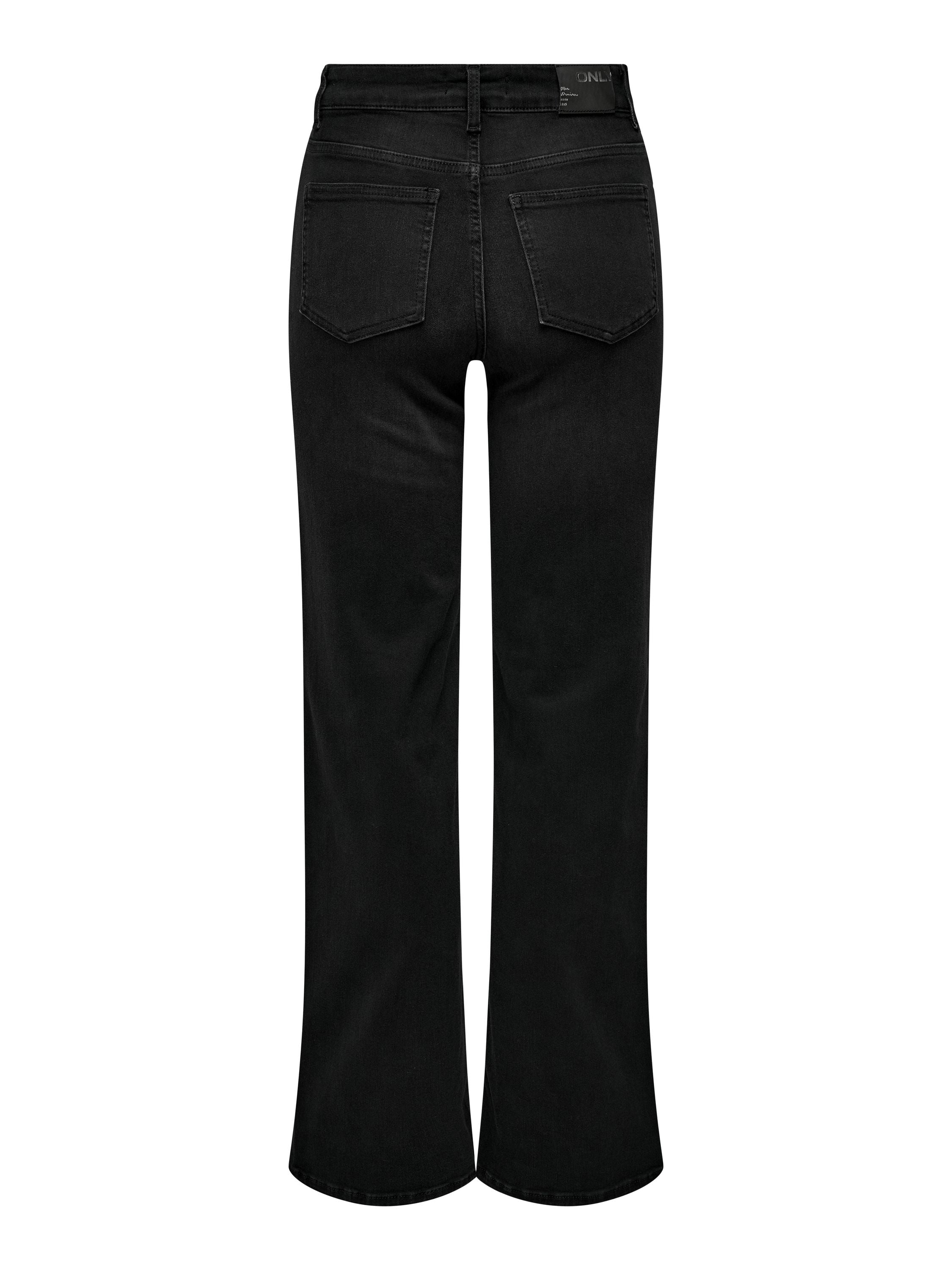 Jeans Wide Leg - Washed Black - Schwarz