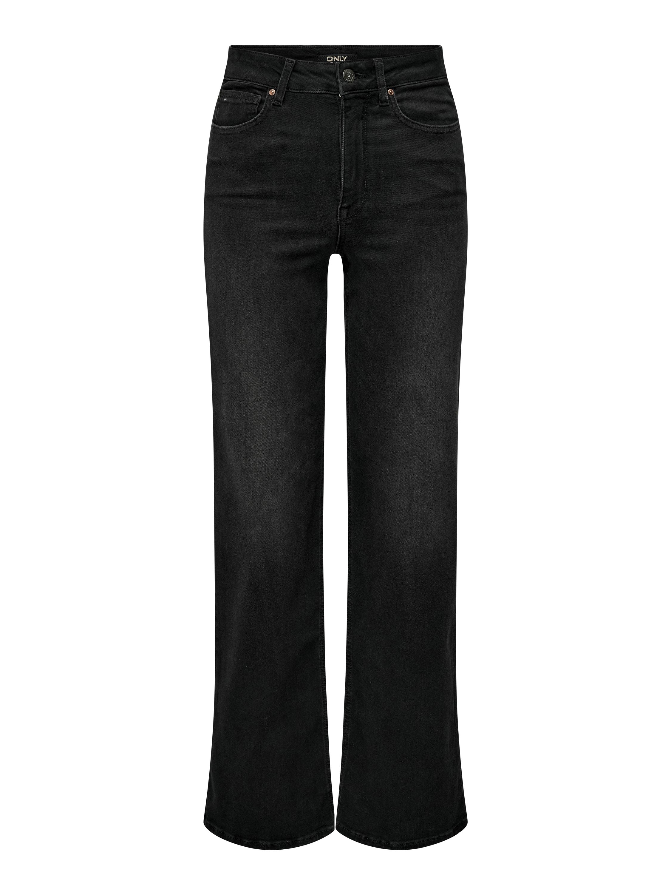 Jeans Wide Leg - Washed Black - Schwarz