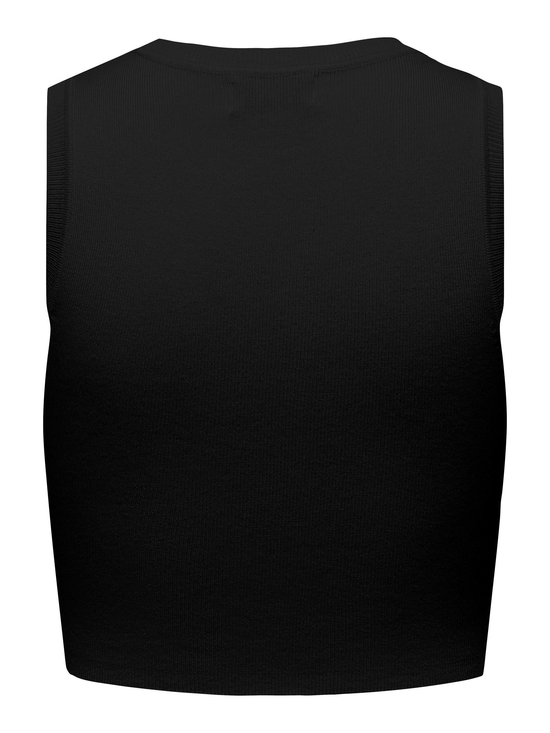 Cropped Strick-Top - Black - Schwarz
