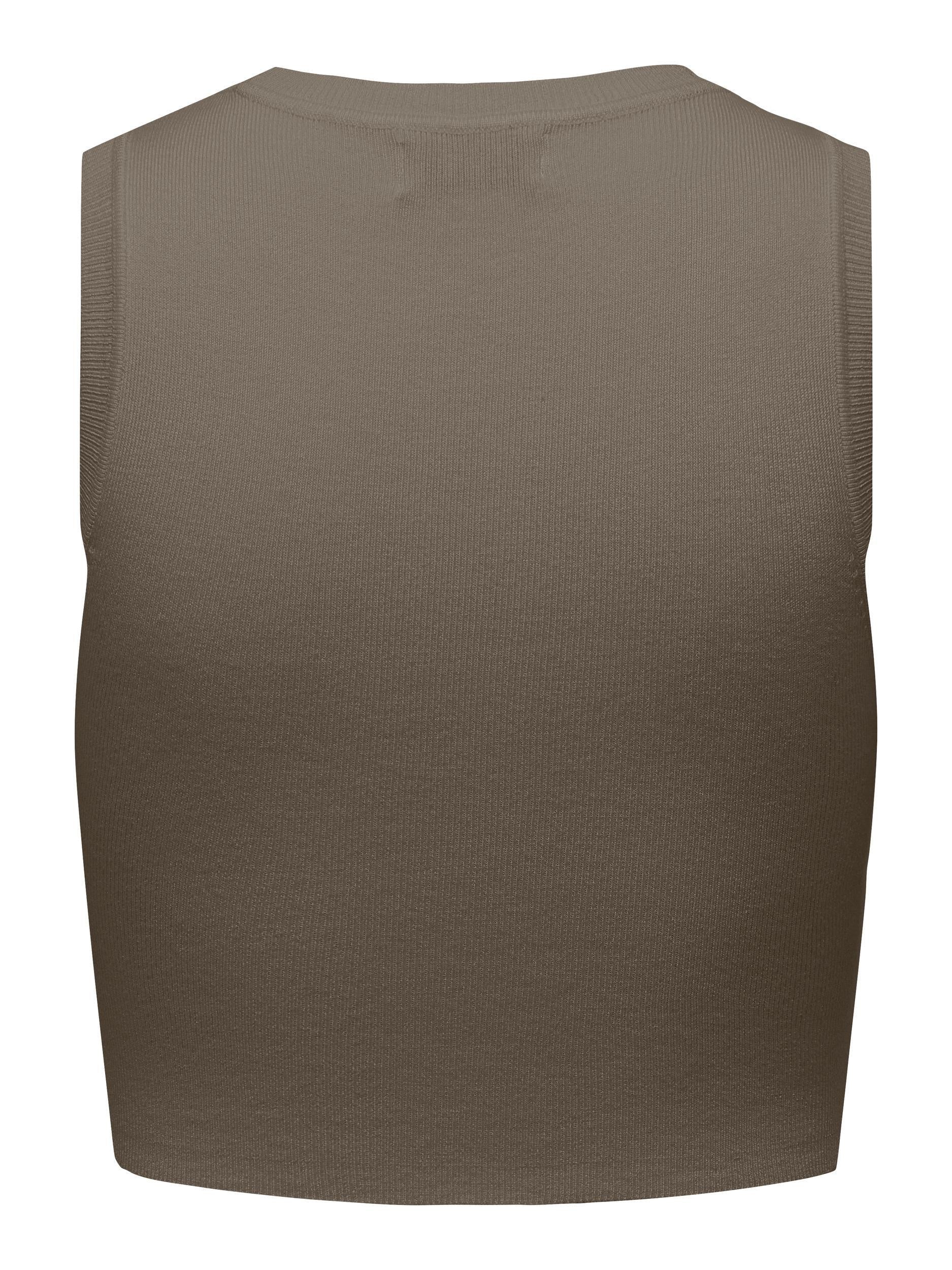Cropped Strick-Top - Walnut - Braun