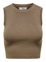 Cropped Strick-Top - Walnut - Braun