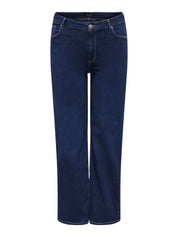 Straight Leg Jeans - Dark Blue Denim - Blau