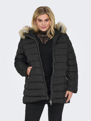 Gesteppte Winterjacke - Black/NATURE FUR - Schwarz